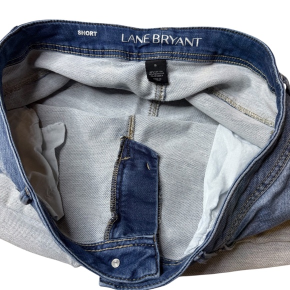 Lane Bryant Blue Jean Cuffed Leg Short Shorts - Picture 10 of 13
